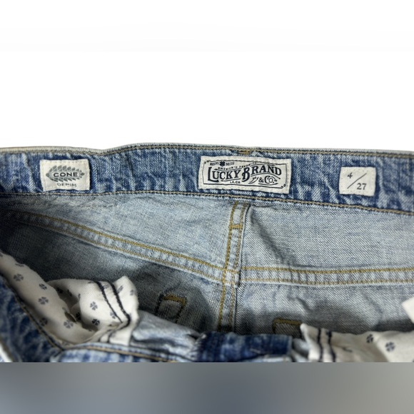 Lucky Brand Cone Denim Straight Boyfriend Distressed Jeans Womens Size 4/27 - Picture 9 of 15